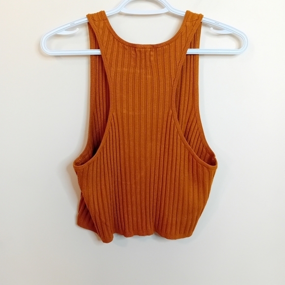 Urban Outfitters UO Silence +  Noice Mustard Ribbed Crop Tank Top Size Large - Picture 5 of 11